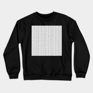 Light Grey and White Hand Drawn Triangles Pattern Crewneck Sweatshirt